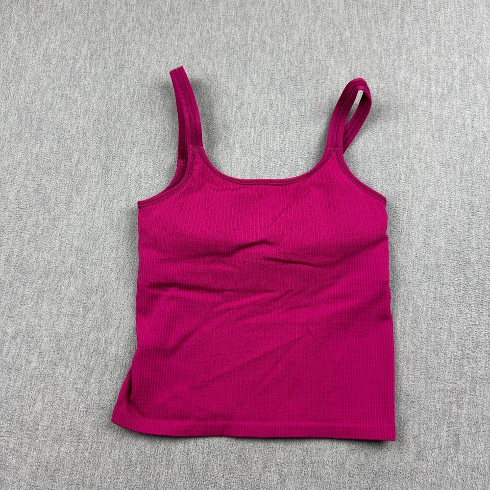 Lululemon Tank Top Womens 4 Pink Ebb to Street Scoop-Neck Cropped Light Support